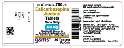 51407-780-30LB - Eslicarbazepine Acetate 400mg - Rev. 0725.jpg - 51407 780 30LB   Eslicarbazepine Acetate 400mg   Rev. 0725